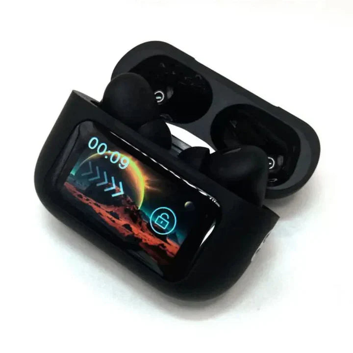 A9 Pro Touchscreen LED Earbuds – ANC Wireless Earbuds with Smart Display & 48H Battery